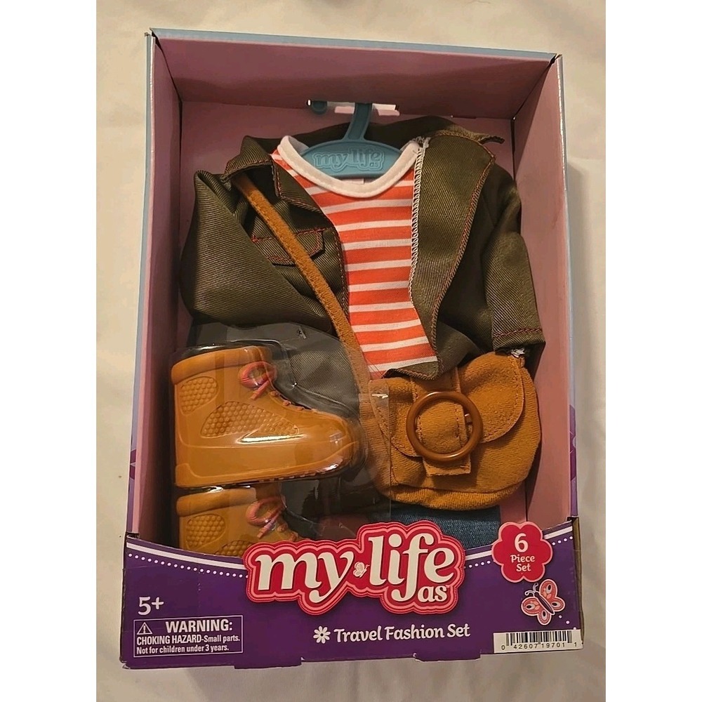 NEW! My Life As "Travel Fashion Set" for 18" Doll 6 pieces
